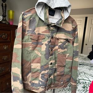Nomad Green and Brown Military Field Jacket with Hood